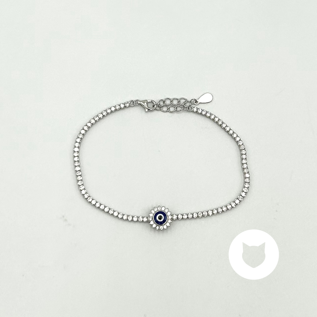 PULSERA DE PLATA 925 Y CRISTALES OJO TURCO PU1868L20