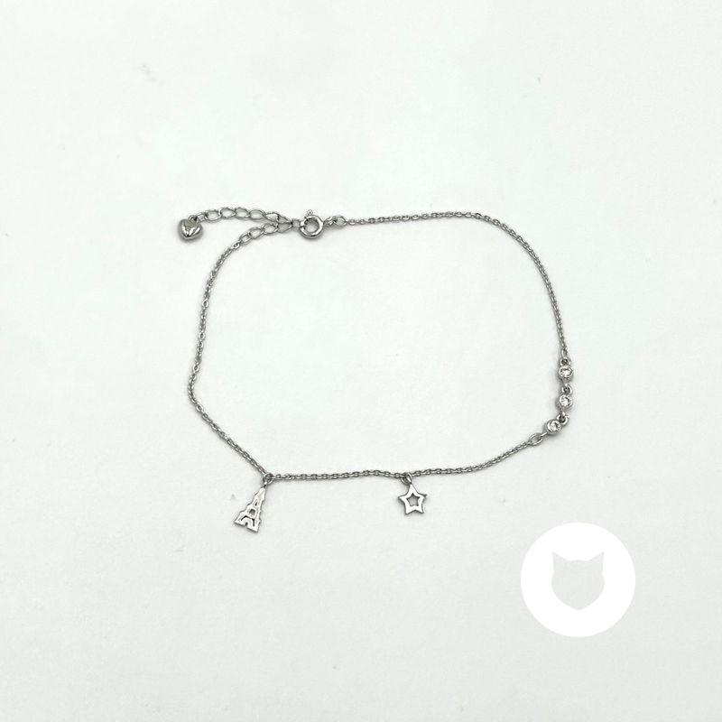 TOBILLERA DE PLATA 925 Y CRISTALES TO0095L23