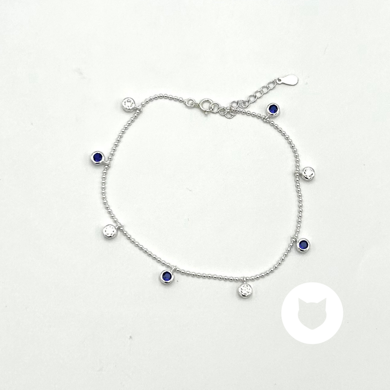TOBILLERA DE PLATA 925 Y CRISTALES TO0097L20
