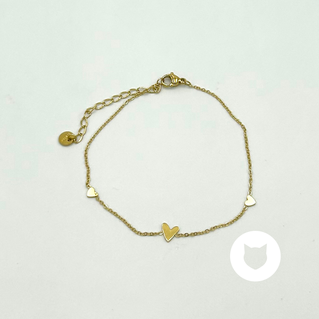 ​TOBILLERA DE ACERO INOXIDABLE CORAZONES TO0106G41