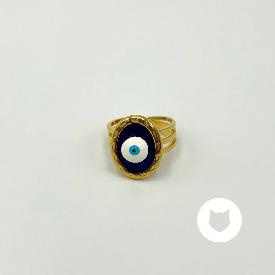 ANILLO DE ACERO INOXIDABLE OJO TURCO AN3714G50