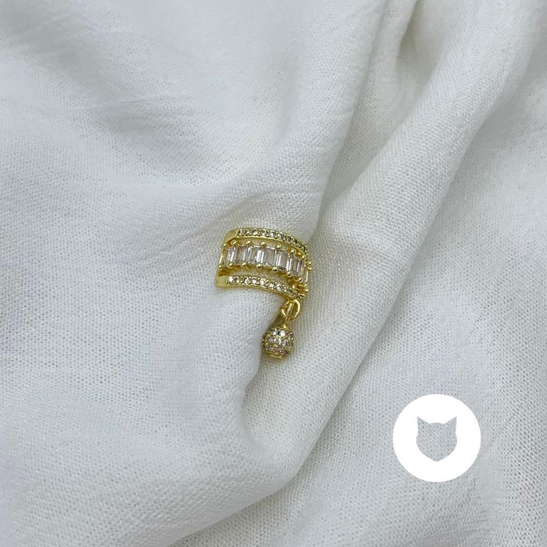 EARCUFF DE BAÑO DE ORO Y CRISTALES EA0716G25