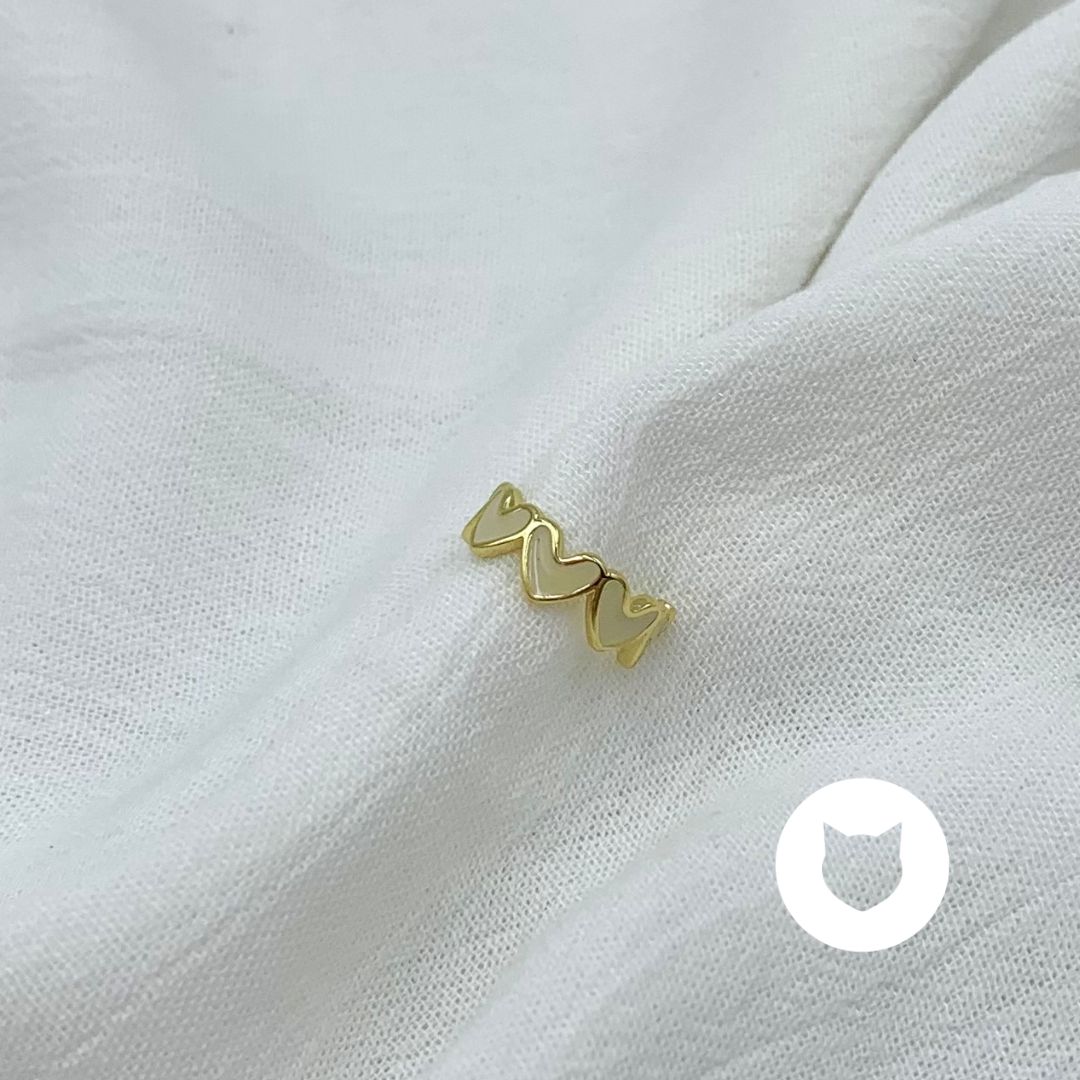EARCUFF DE BAÑO DE ORO  CORAZONES EA0732G30