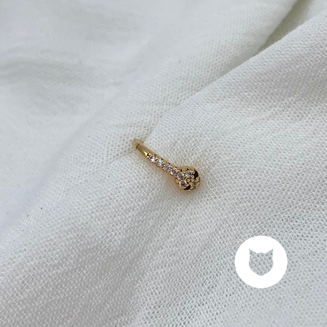 EARCUFF DE BAÑO DE ORO Y CRISTALES SERPIENTE EA0722G30