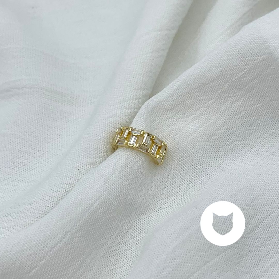 EARCUFF DE BAÑO DE ORO Y CRISTALES EA0729G30