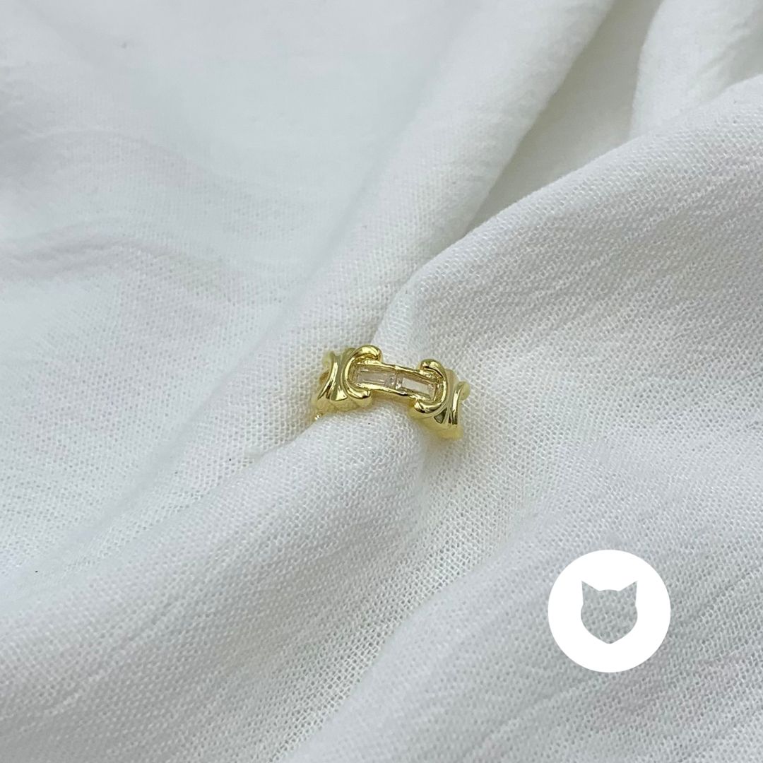EARCUFF DE BAÑO DE ORO Y CRISTALES EA0725G30