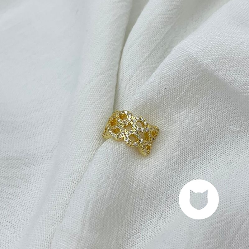EARCUFF DE BAÑO DE ORO Y CRISTALES EA0731G30