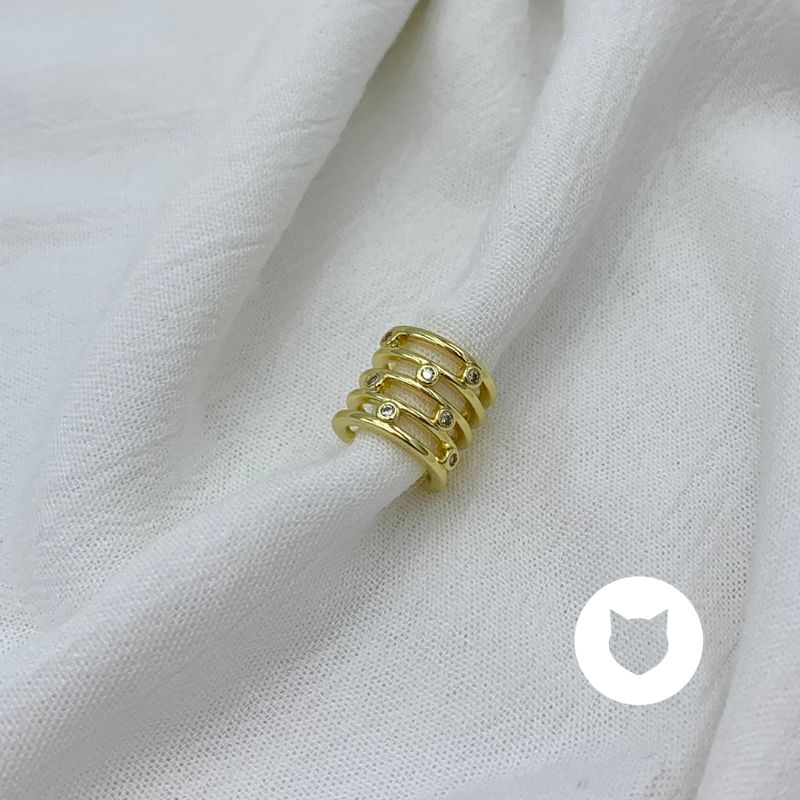 EARCUFF DE BAÑO DE ORO Y CRISTALES EA0737G91