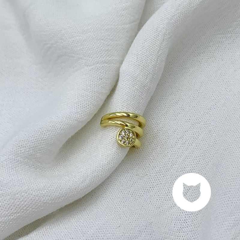 EARCUFF DE BAÑO DE ORO Y CRISTAL EA0743G60