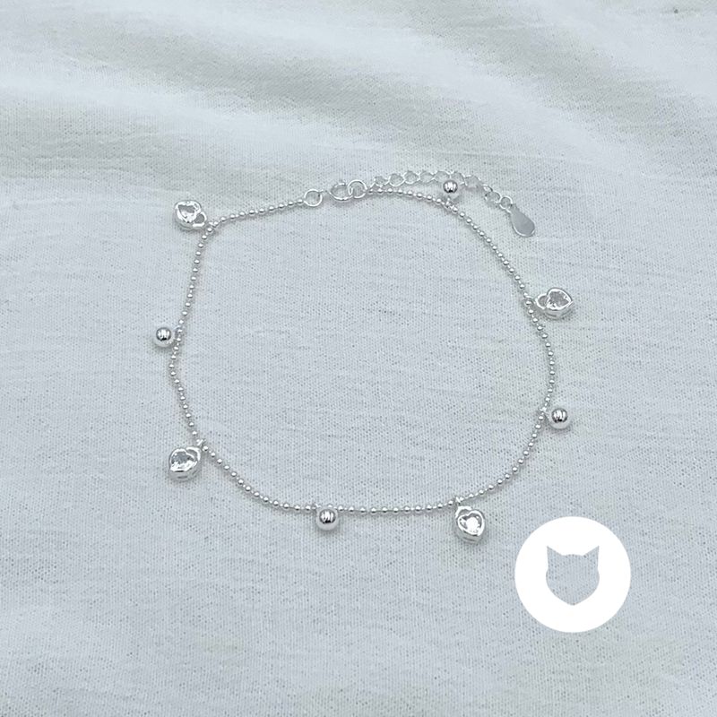 TOBILLERA DE PLATA 925 Y CRISTALES TO0117L23