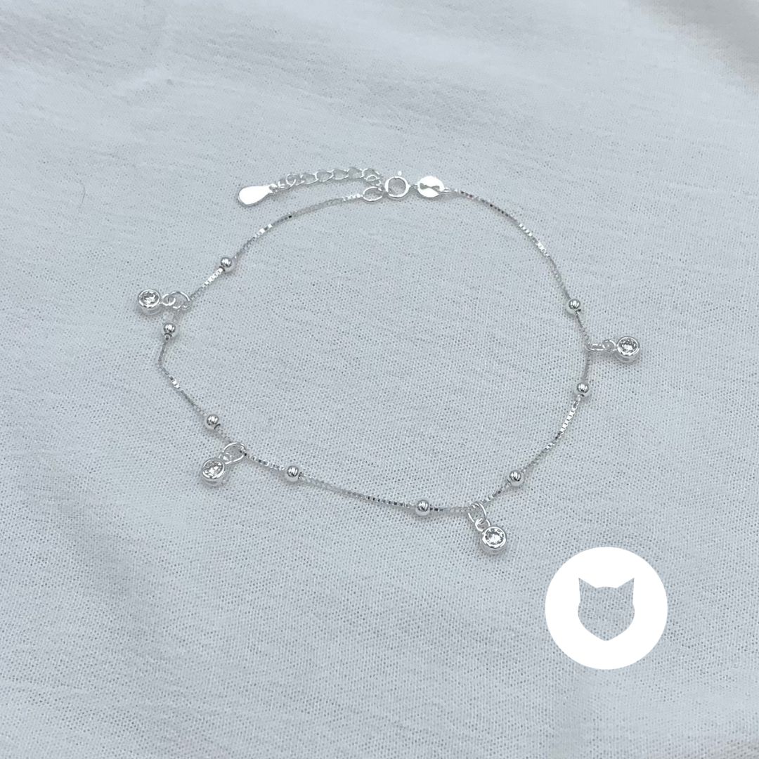 TOBILLERA DE PLATA 925 Y CRISTALES TO0119L29