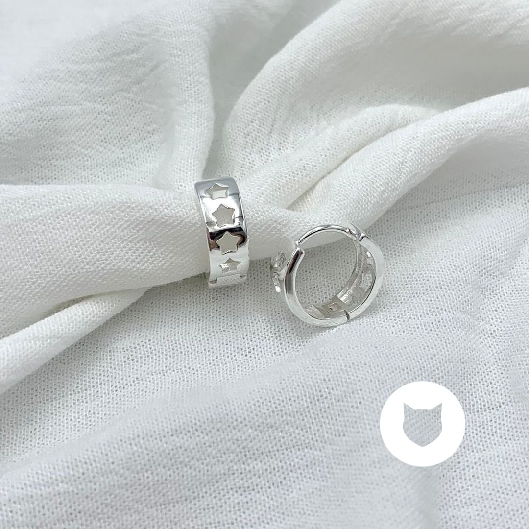 ARGOLLAS DE PLATA 925 ESTRELLAS AG1751L23