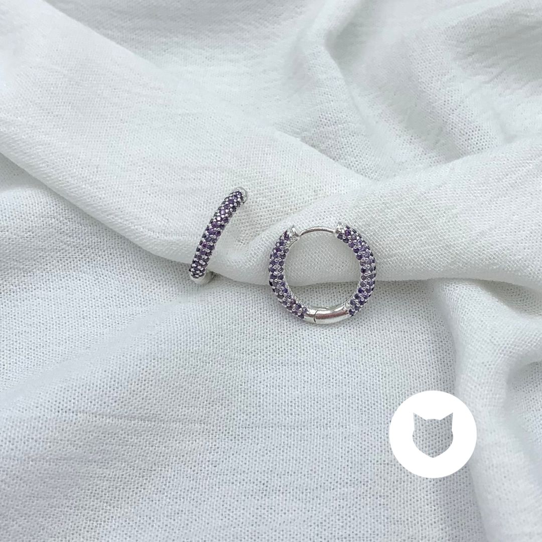 ARGOLLAS DE PLATA 925 Y CRISTALES LILAS AG1768L25