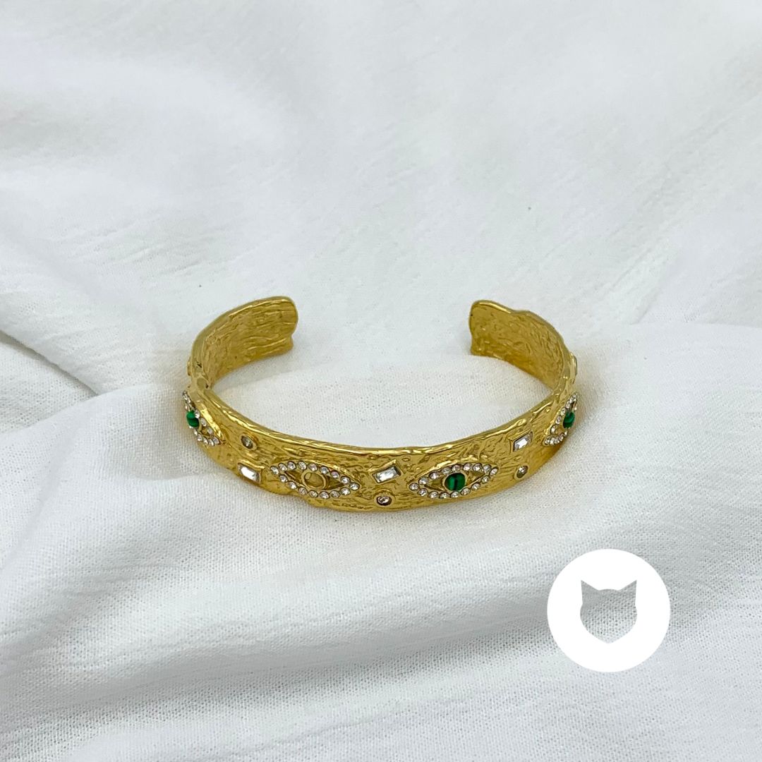 ​BRAZALETE DE ACERO INOXIDABLE Y CRISTALES PU1889G30