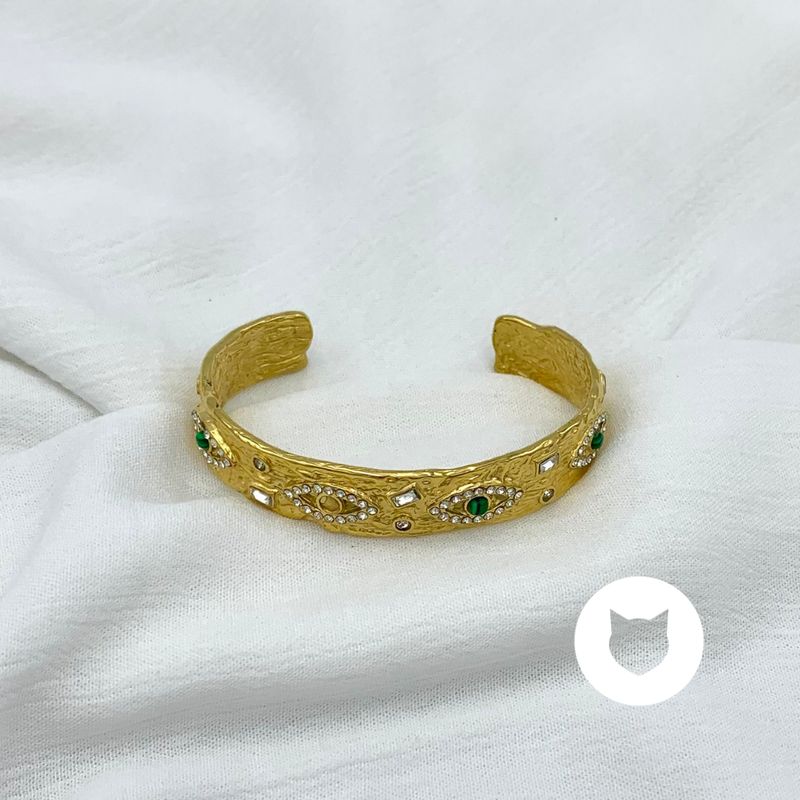 ​BRAZALETE DE ACERO INOXIDABLE Y CRISTALES PU1889G30
