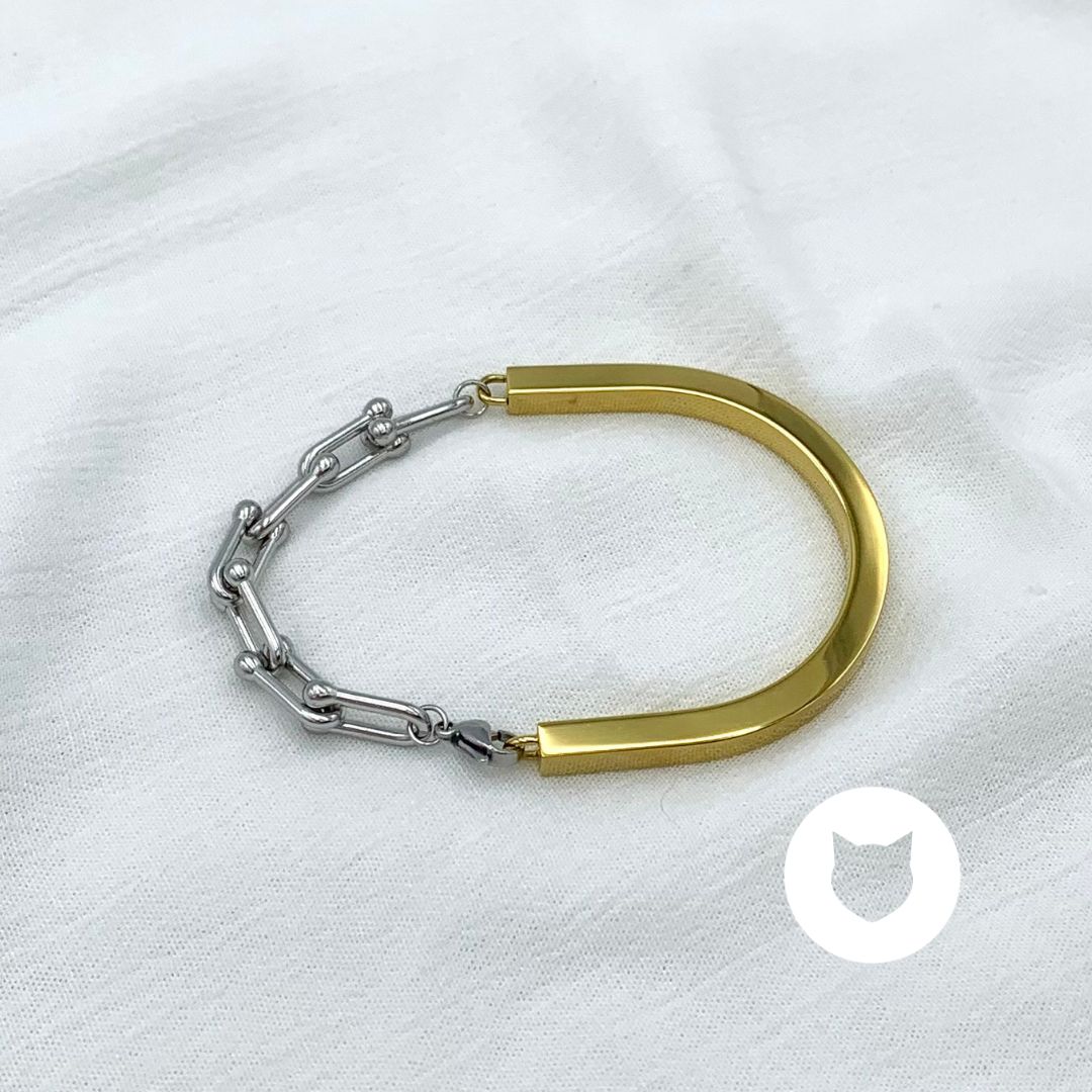 ​BRAZALETE DE ACERO INOXIDABLE METALES MIXTOS PU1887G43