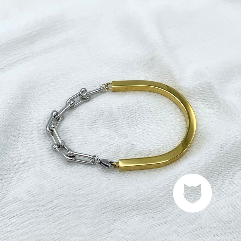​BRAZALETE DE ACERO INOXIDABLE METALES MIXTOS PU1887G43