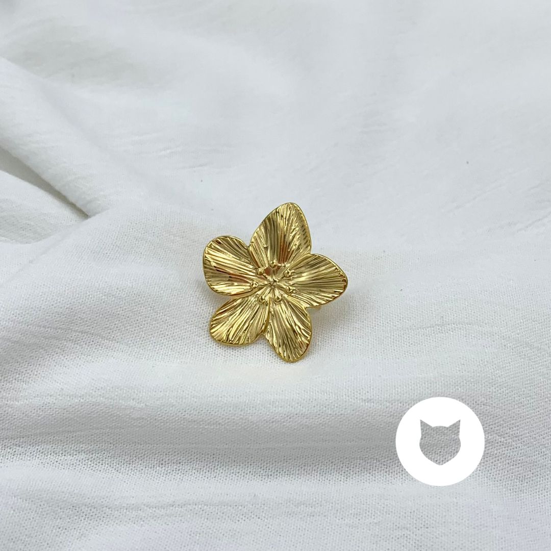 ANILLO DE ACERO INOXIDABLE FLOR AN3725G51