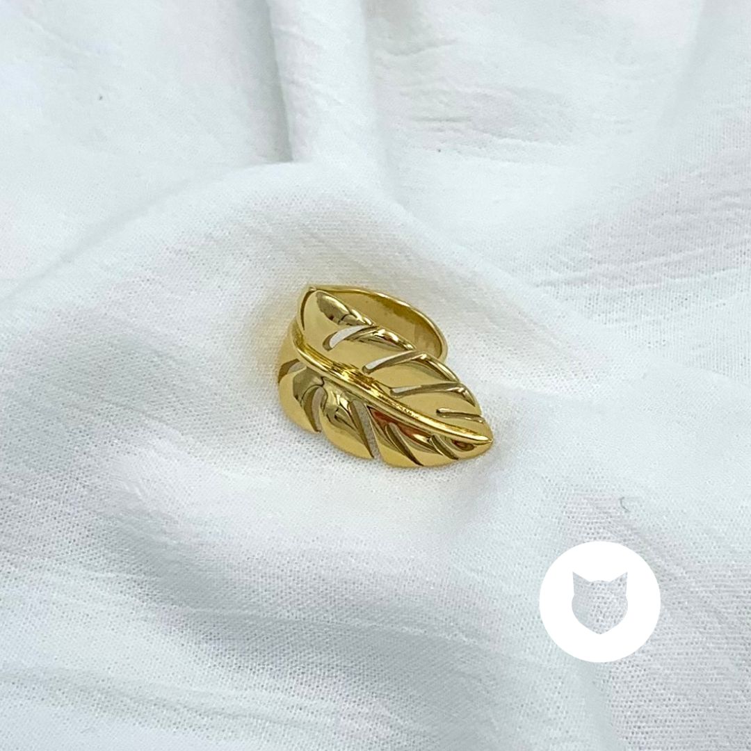 ANILLO DE ACERO INOXIDABLE HOJA AN3740G43