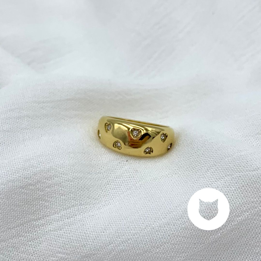 ANILLO DE ACERO INOXIDABLE Y CRISTALES AN3754G42