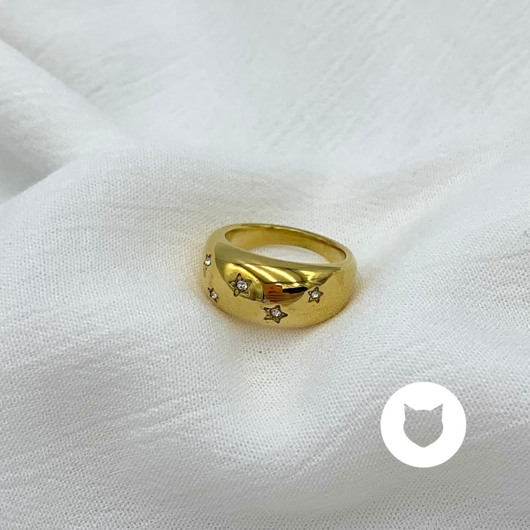 ANILLO DE ACERO INOXIDABLE Y CRISTALES AN3755G42