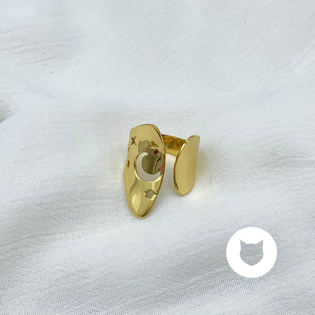​ANILLO DE ACERO INOXIDABLE LUNA Y ESTRELLAS AN3767G62