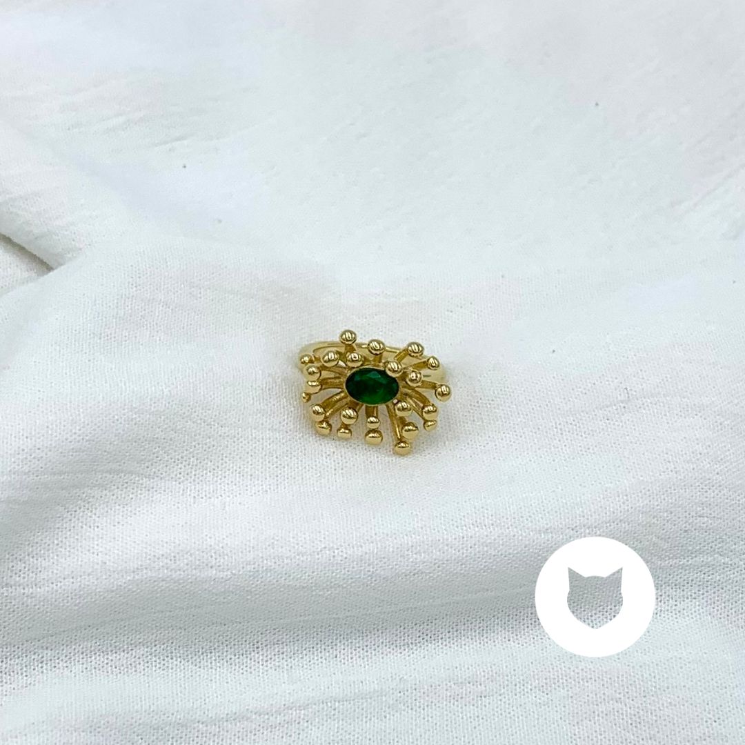​ANILLO DE ACERO INOXIDABLE CRISTAL VERDE AN3765G51