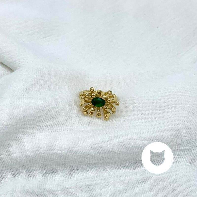 ​ANILLO DE ACERO INOXIDABLE CRISTAL VERDE AN3765G51