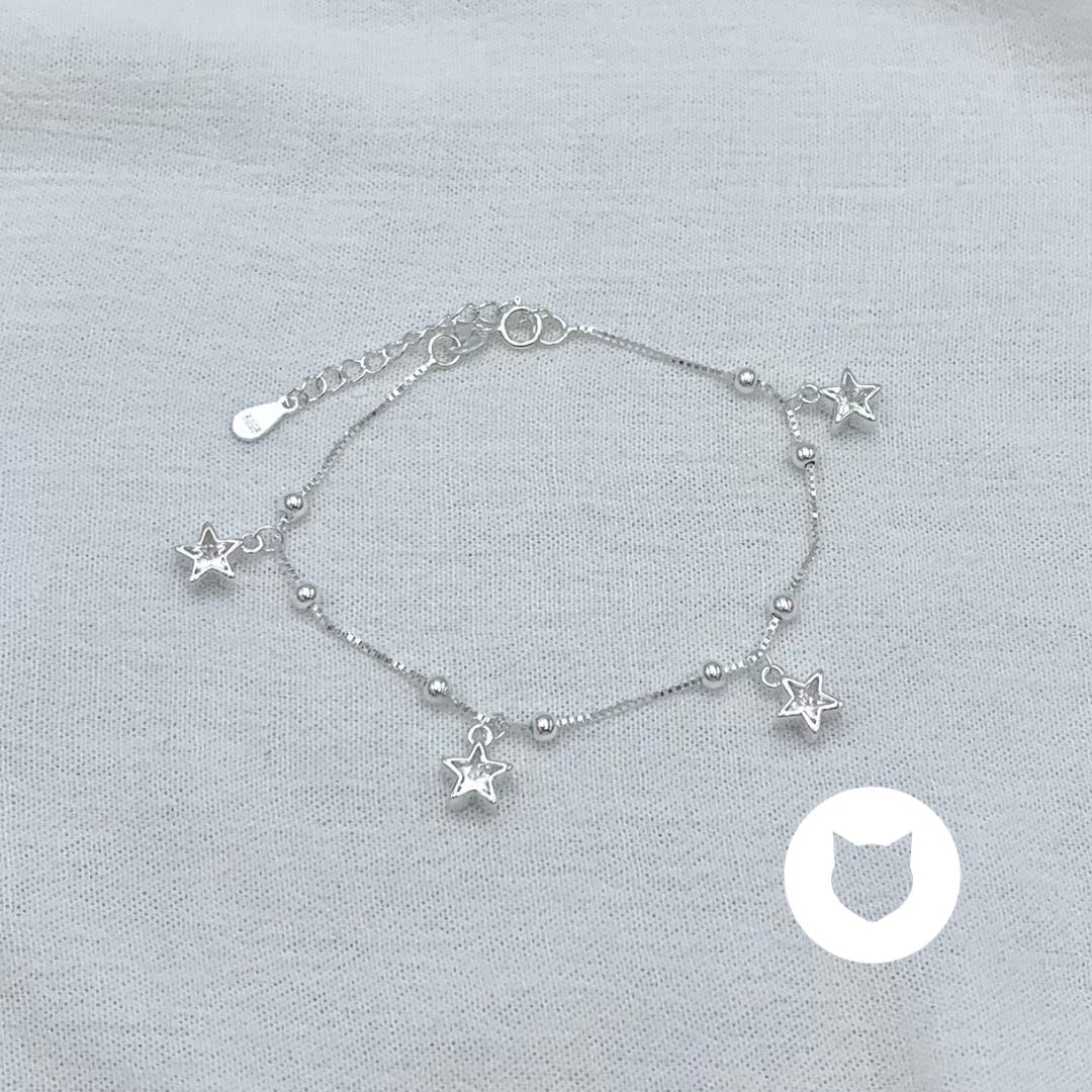 PULSERA DE PLATA 925 Y CRISTALES ESTRELLAS PU1890L23