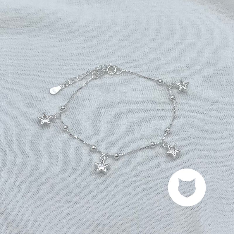 PULSERA DE PLATA 925 Y CRISTALES ESTRELLAS PU1890L23