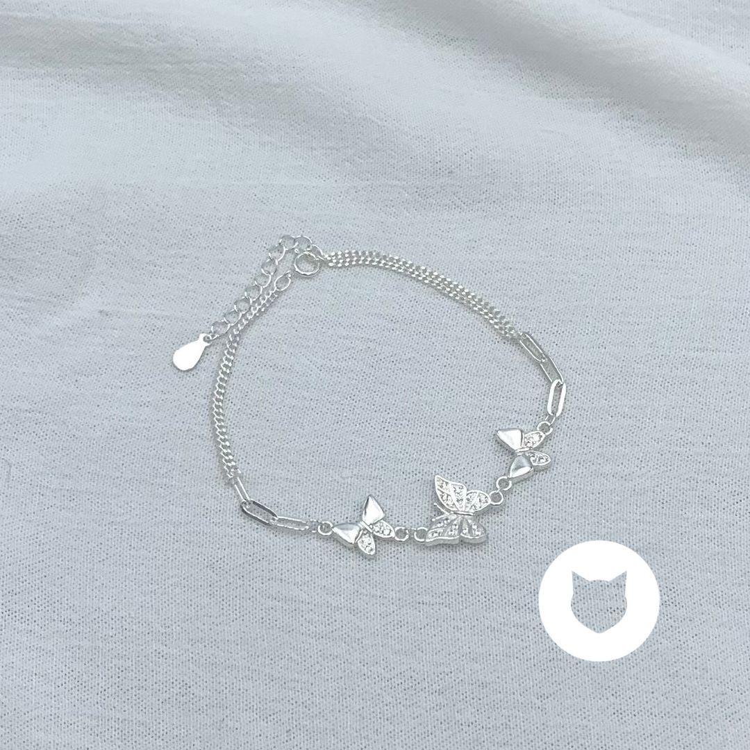 ​PULSERA DE PLATA 925 Y CRISTALES MARIPOSAS PU1891L23