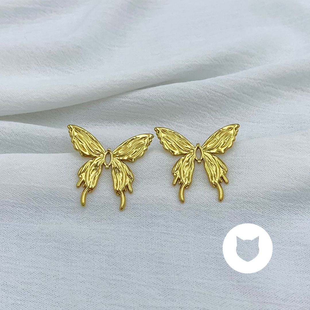 ARETES DE ACERO INOXIDABLE MARIPOSA AR2879G112