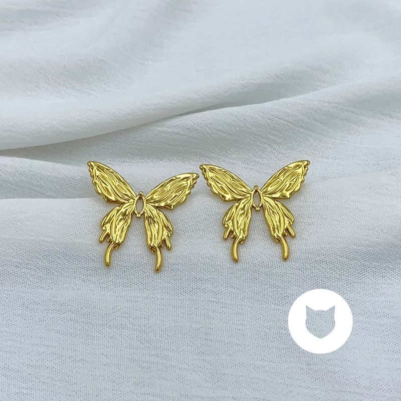 ARETES DE ACERO INOXIDABLE MARIPOSA AR2879G112