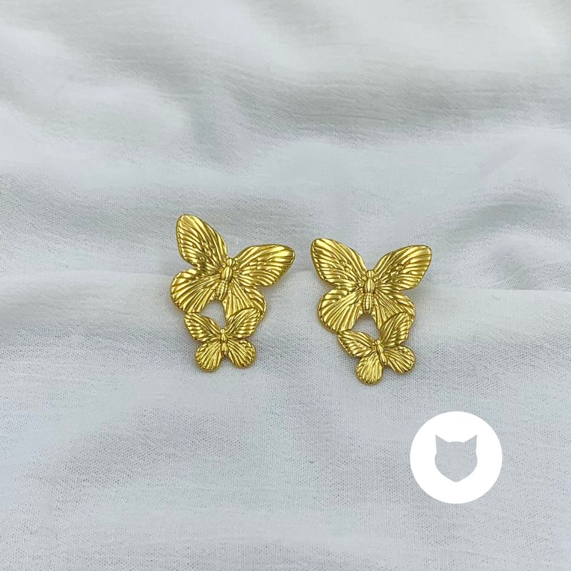 ARETES DE ACERO INOXIDABLE MARIPOSAS AR2894G115