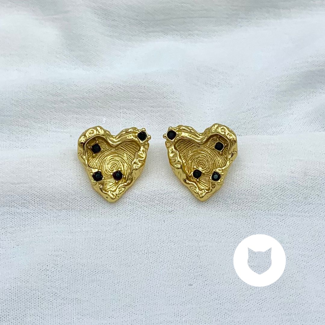 ARETES DE ACERO INOXIDABLE Y CRISTALES CORAZÓN AR2900G61