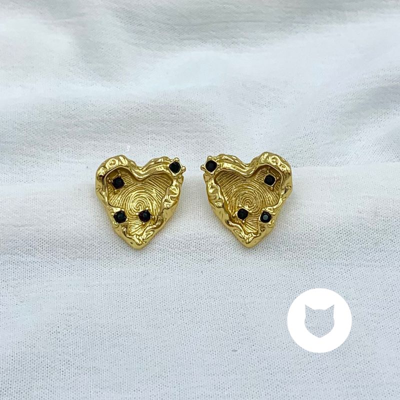 ARETES DE ACERO INOXIDABLE Y CRISTALES CORAZÓN AR2900G61