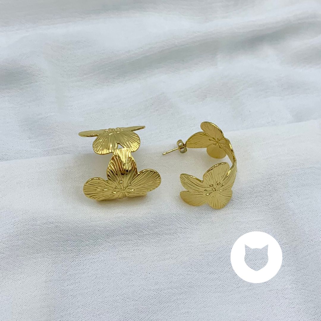 ARGOLLAS DE ACERO INOXIDABLE FLORES AG1802G46