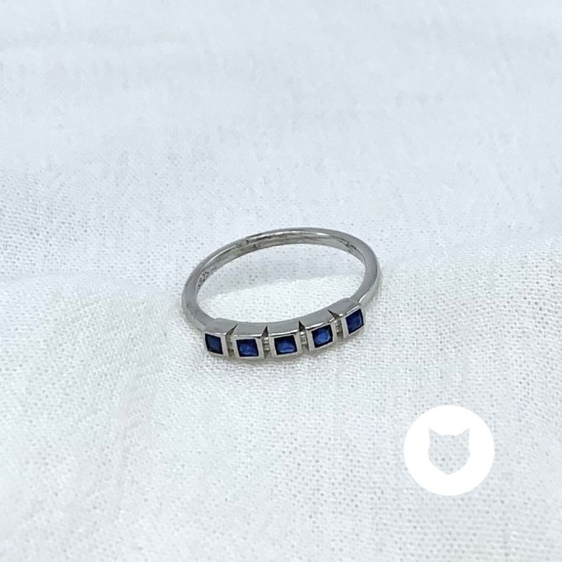 ANILLO DE PLATA 925 Y CRISTALES AZULES AN3790L25