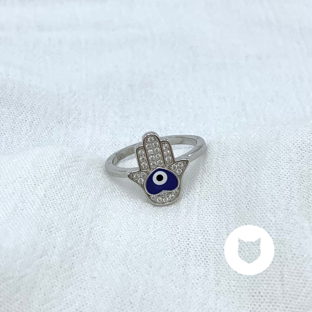 ANILLO DE PLATA 925 Y CRISTALES OJO TURCO AN3800L25