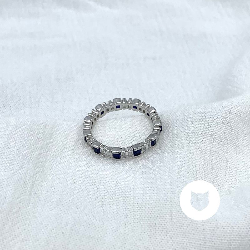 ANILLO DE PLATA 925 Y CRISTALES AZULES AN3794L24