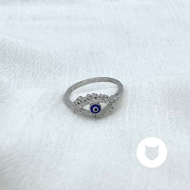ANILLO DE PLATA 925 Y CRISTALES OJO TURCO AN3802L25