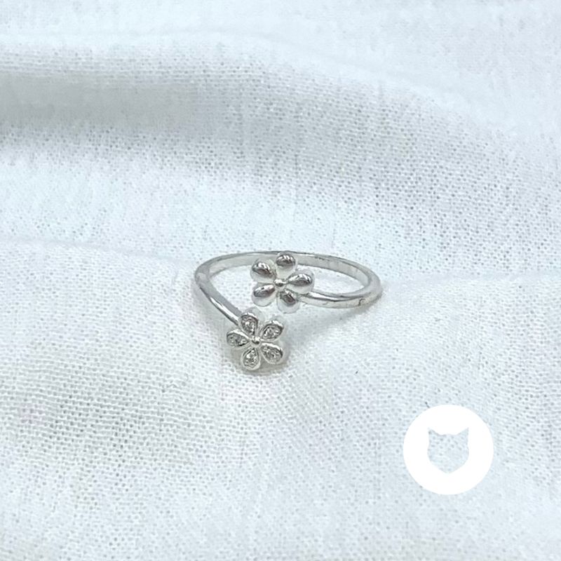 ANILLO DE PLATA 925 Y CRISTALES FLORES AN3809L22