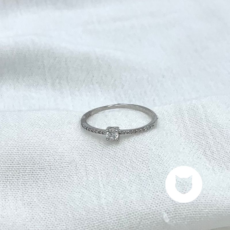 ANILLO DE PLATA 925 RODINADA Y CRISTALES AN3814L25