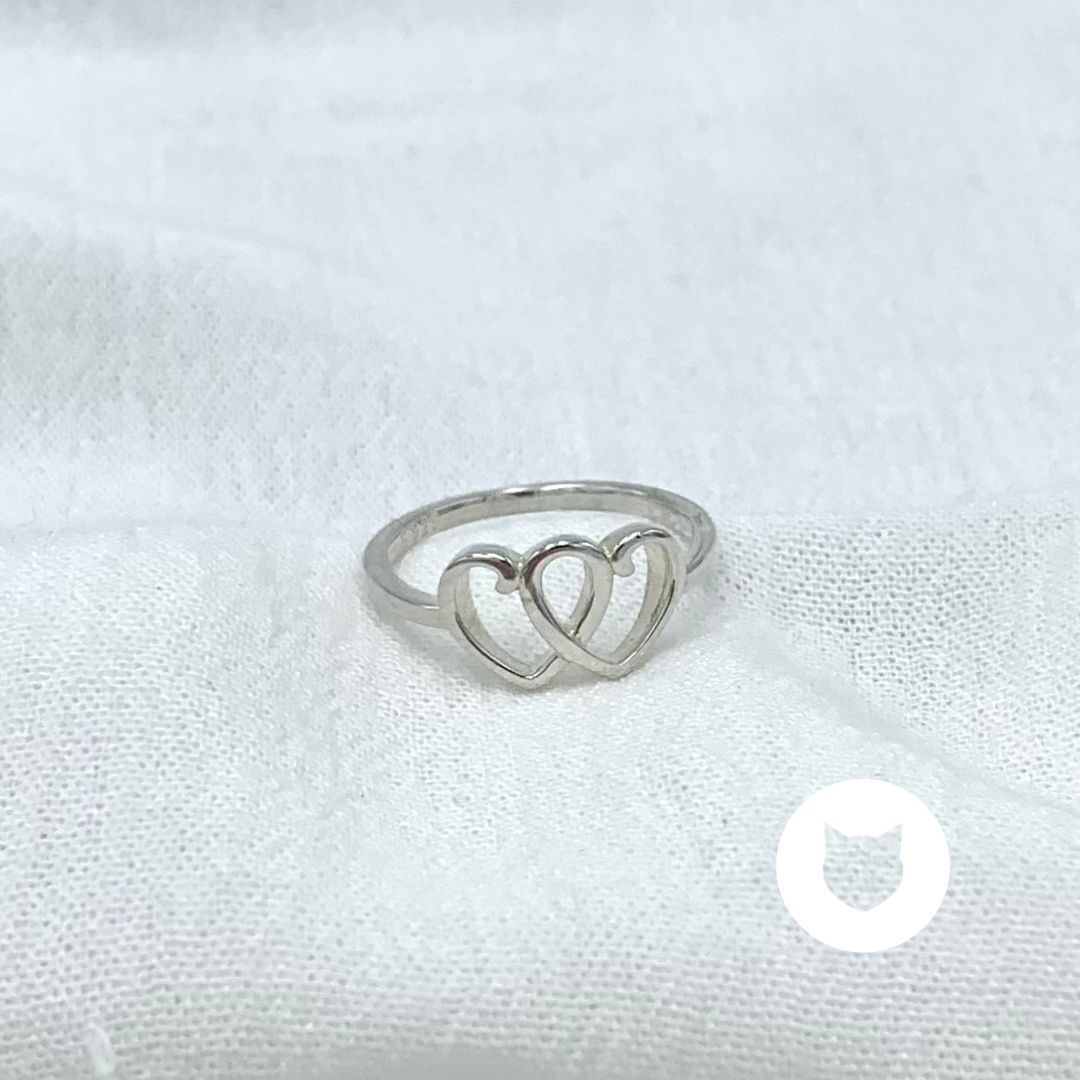 ANILLO DE PLATA 925 CORAZÓN DOBLE AN3817L26