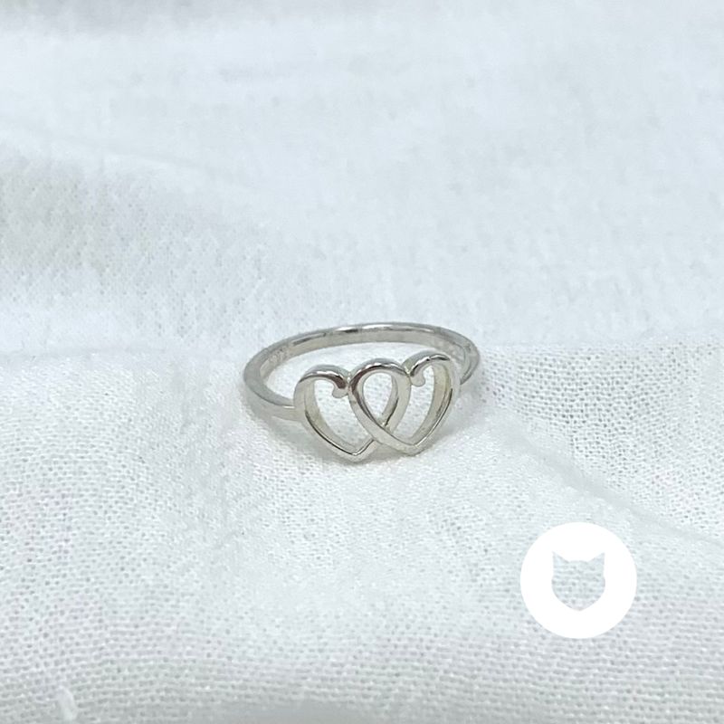 ANILLO DE PLATA 925 CORAZÓN DOBLE AN3817L26