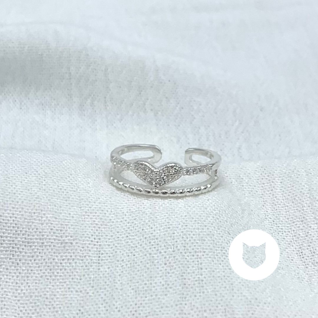 ANILLO DE PLATA 925 Y CRISTALES CORAZÓN AN3815L23