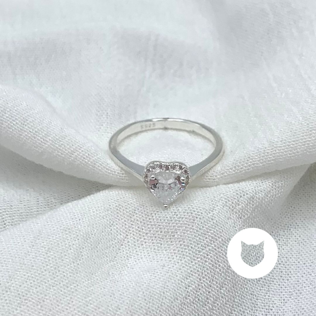 ANILLO DE PLATA 925 Y CRISTALES CORAZÓN AN3839L25