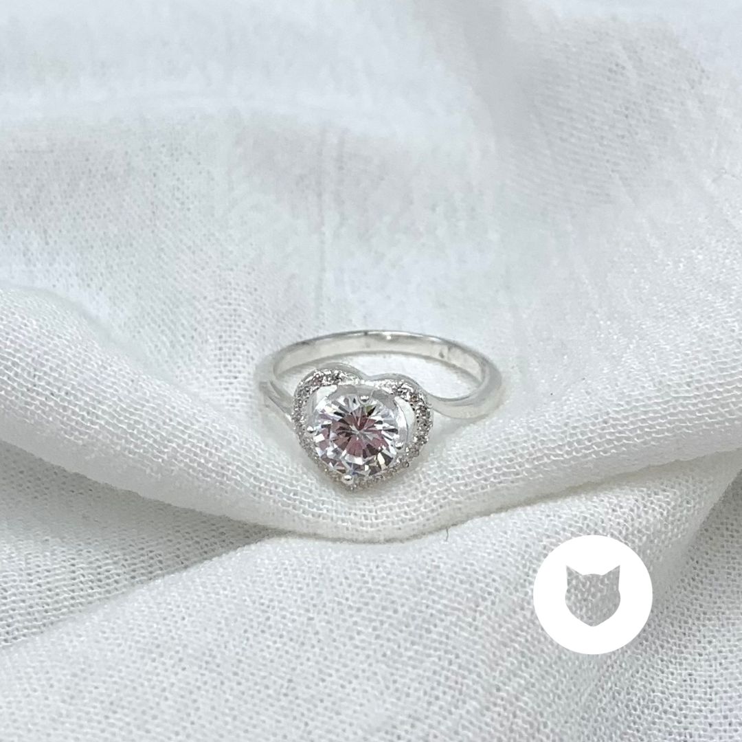 ANILLO DE PLATA 925 Y CRISTALES CORAZÓN AN3836L25