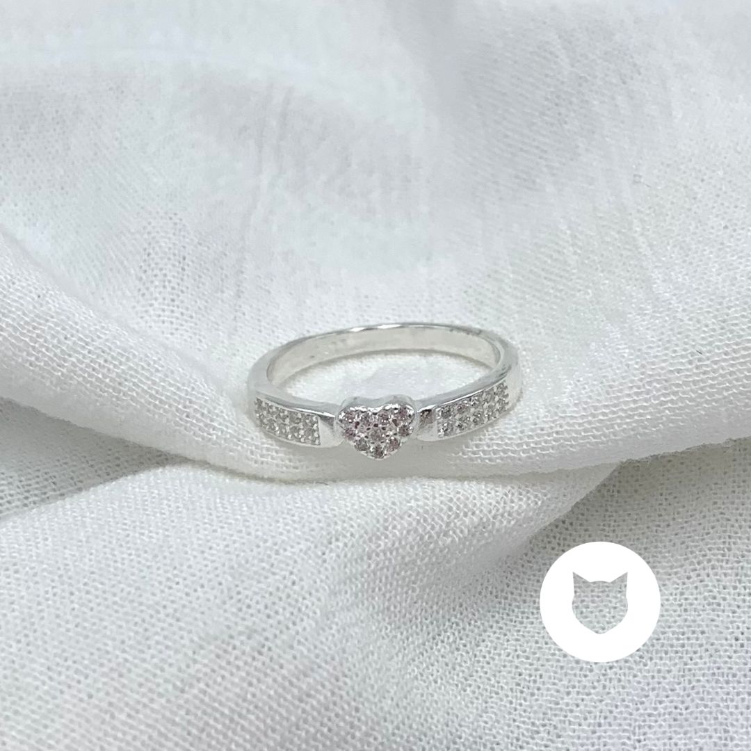 ANILLO DE PLATA 925 Y CRISTALES CORAZÓN AN3838L22
