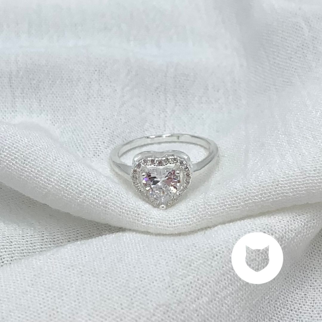 ANILLO DE PLATA 925 Y CRISTALES CORAZÓN AN3837L25